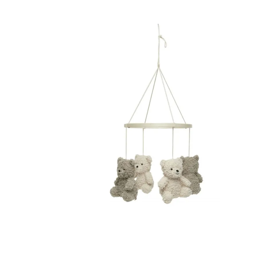 Pack support mobile bébé bois + mobile d’éveil bébé teddy bear olive green et naturel