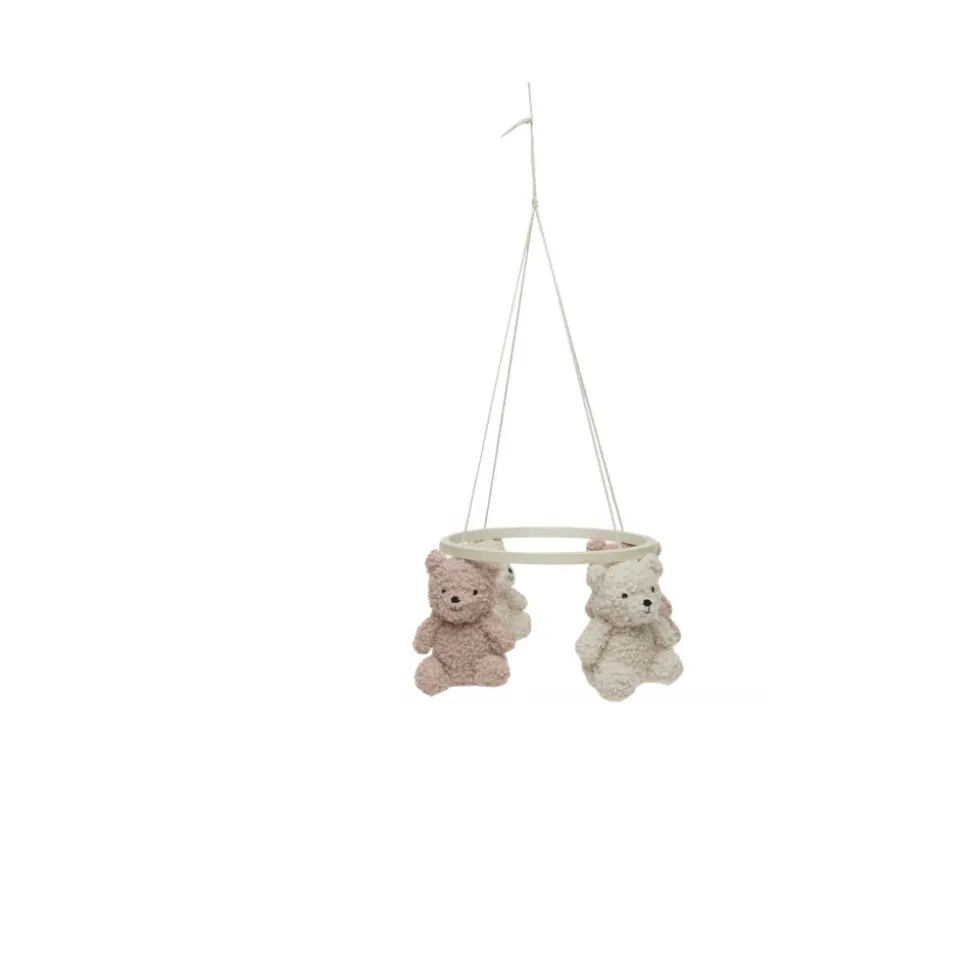 Pack support mobile bébé bois + mobile d’éveil bébé teddy bear wild rose et naturel