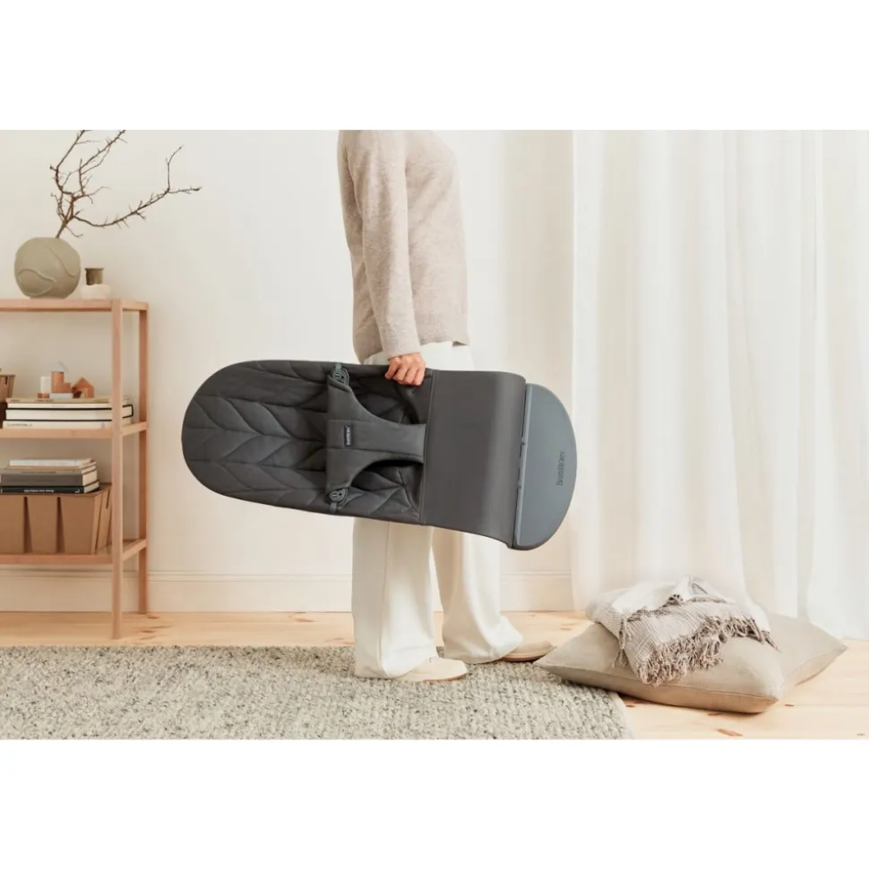 Pack transat bliss tissé matelassage pétale anthracite avec arche de jeux yeux espiègles