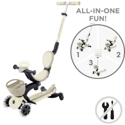 Pack trottinette évolutive go up 360° + casque xxs/xs - sable
