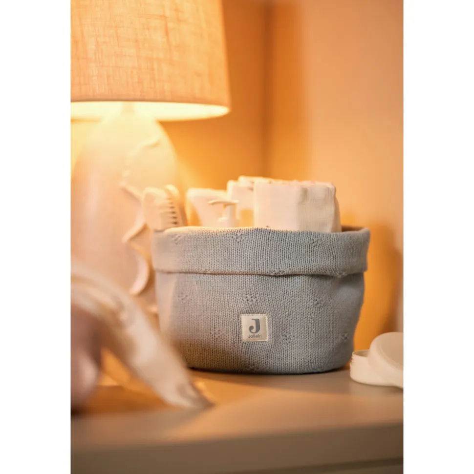Panier de rangement cosy knit sea green