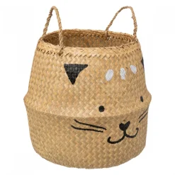 Panier de rangement pliant roseau chat