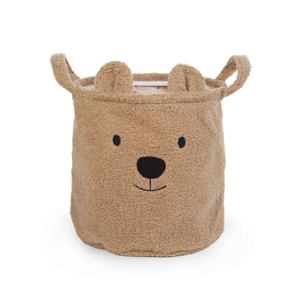 Panier de rangement teddy brun 30 x 30 cm