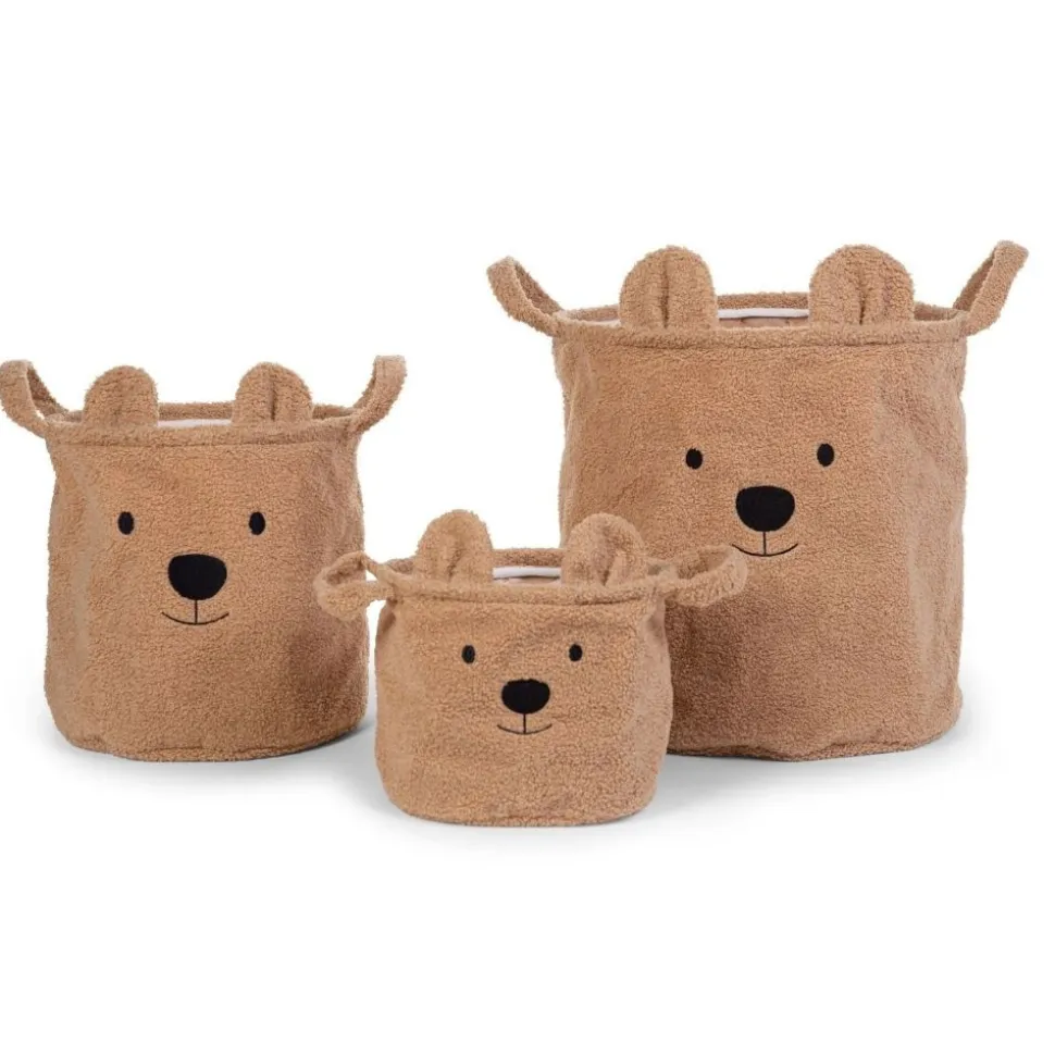 Panier de rangement teddy brun 30 x 30 cm