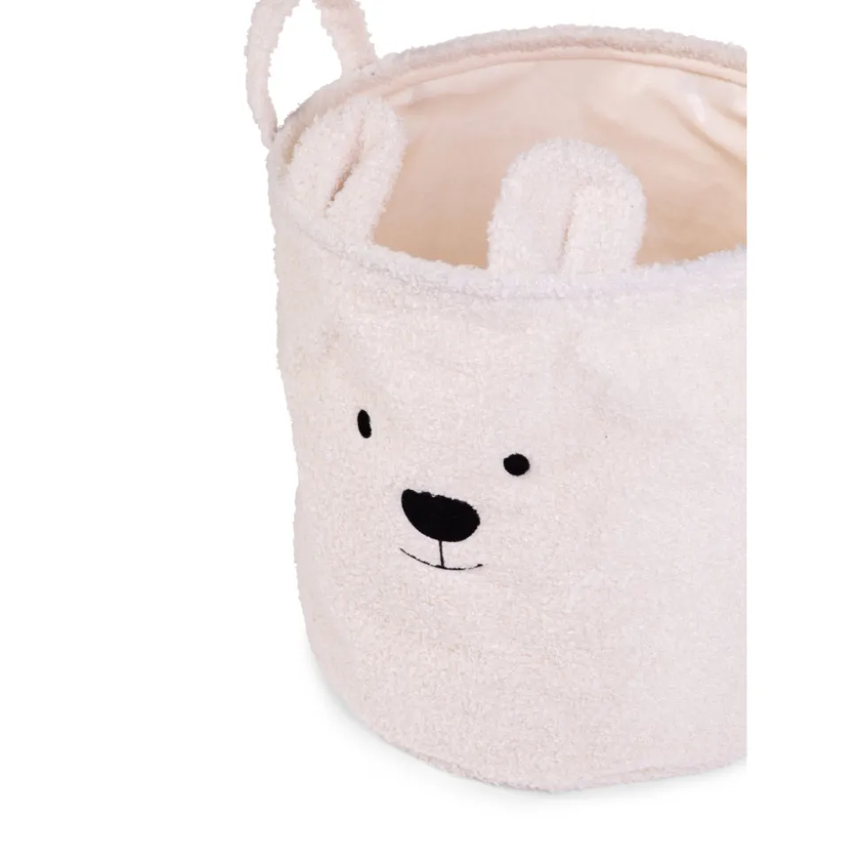 Panier de rangement teddy écru 30 x 30 cm