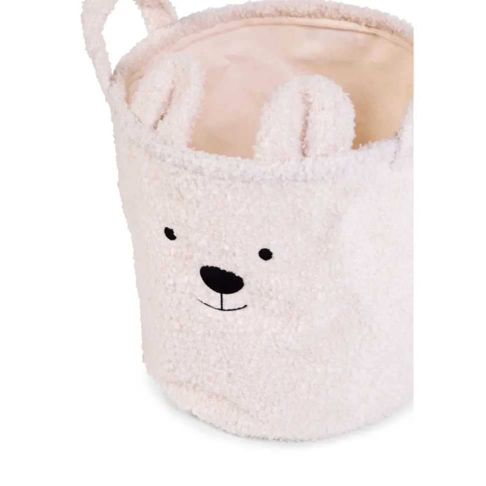 Panier de rangement teddy écru 40 x 40 cm
