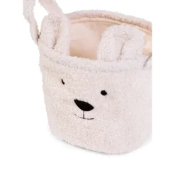 Panier de rangement teddy écru 25 x 20 cm