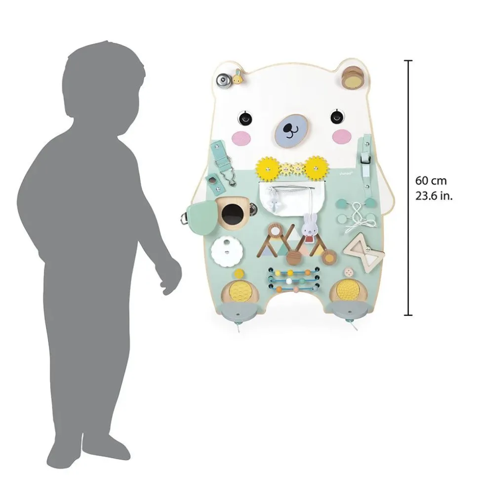 Panneau d'activités en bois busy board ourson pure