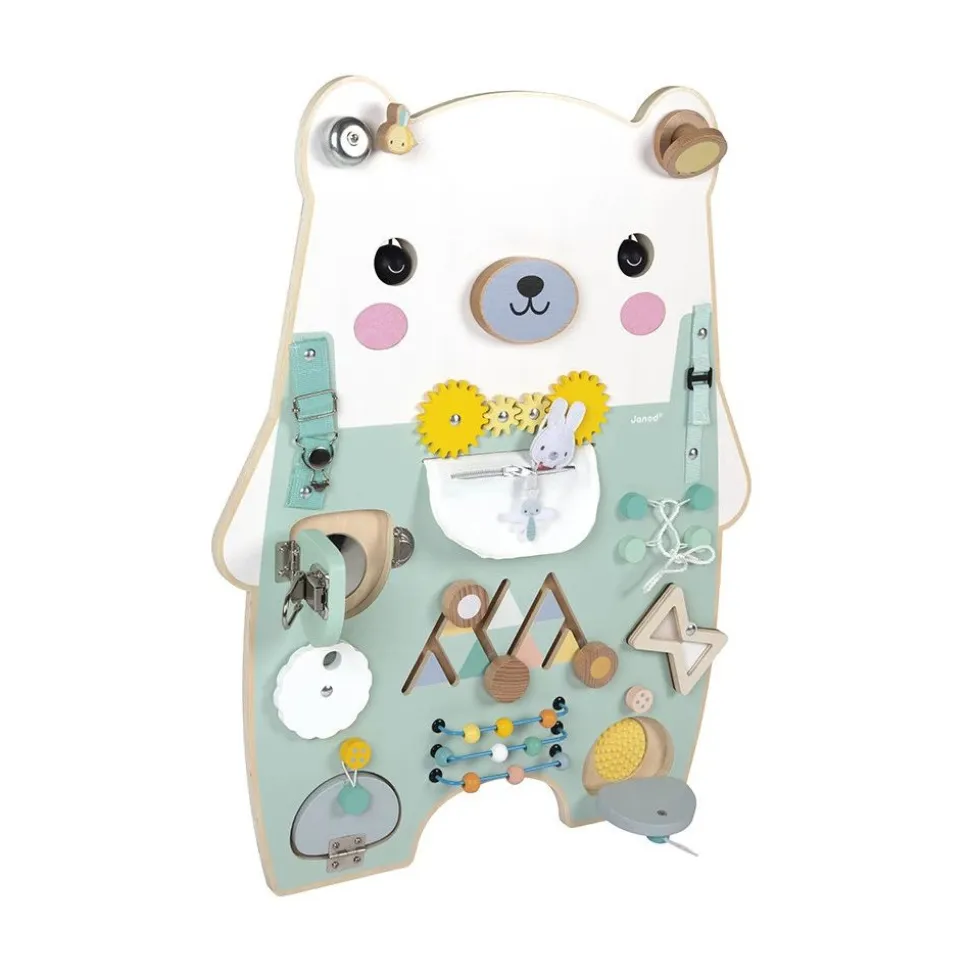 Panneau d'activités en bois busy board ourson pure
