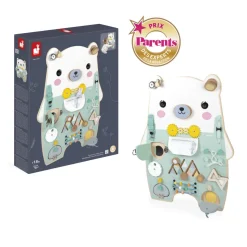 Panneau d'activités en bois busy board ourson pure