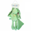 Pantin lapin avec doudou vert sauge
