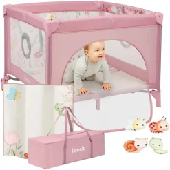 Parc bébé mille plus 100x100 cm pliable avec matelas pink