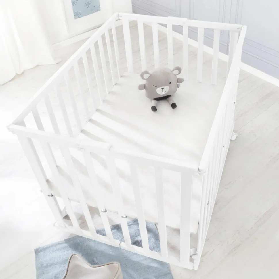 Parc bébé pliable 74 x 100 cm blanc