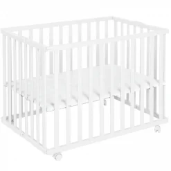Parc bébé pliable 74 x 100 cm blanc