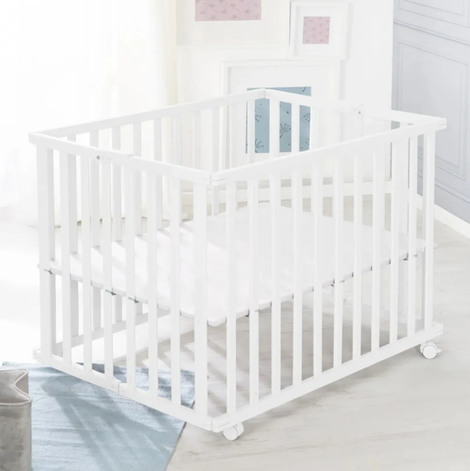 Parc bébé pliable 74 x 100 cm blanc