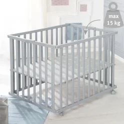Parc bébé pliable 74 x 100 cm taupe