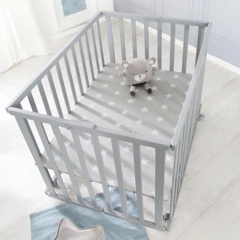 Parc bébé pliable 74 x 100 cm taupe