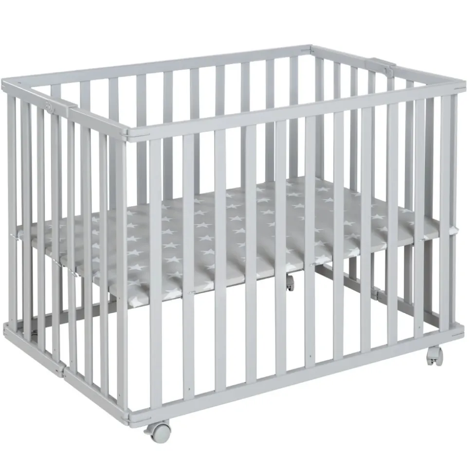 Parc bébé pliable 74 x 100 cm taupe