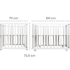 Parc bébé pliable 74 x 100 cm taupe