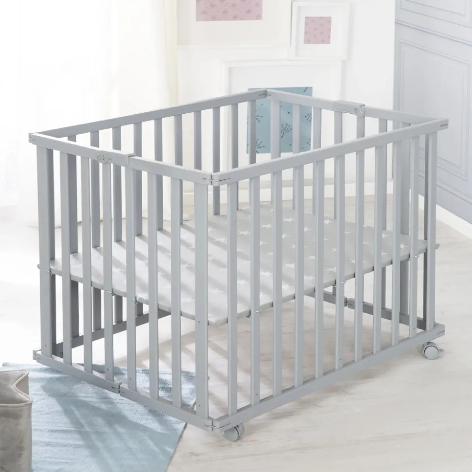 Parc bébé pliable 74 x 100 cm taupe