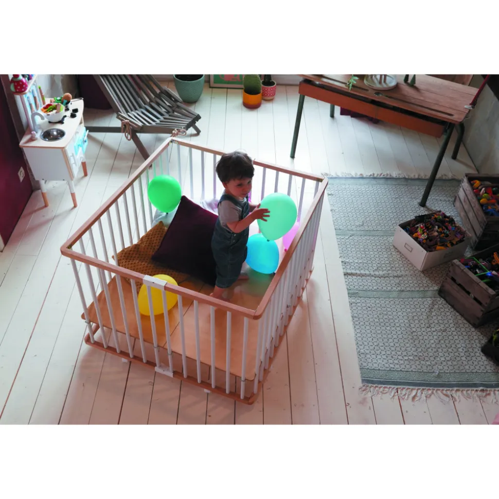 Parc bébé pliant carré gaby avec plancher réglable hybride vert mint