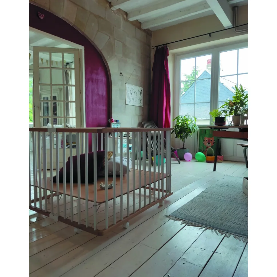 Parc bébé pliant carré gaby avec plancher réglable hybride vert mint