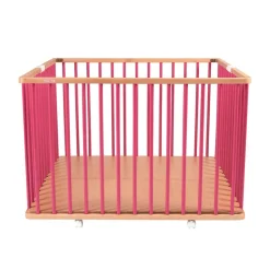 Parc bébé pliant carré gaby avec plancher réglable hybride fuschia