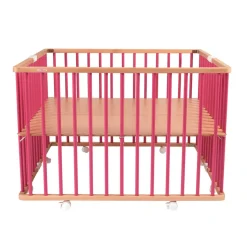 Parc bébé pliant carré gaby avec plancher réglable hybride fuschia