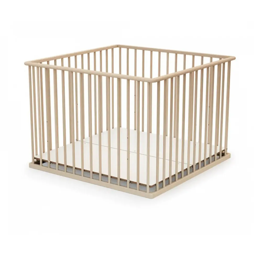 Parc bébé webaby hêtre brut 100x100 cm