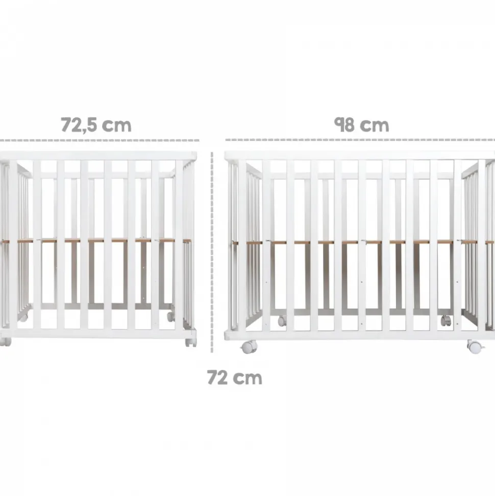 Parc bébé 75 x 100 cm blanc et tapis de parc fox & bunny