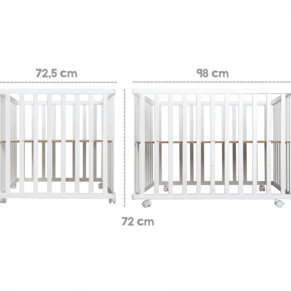 Parc bébé 75 x 100 cm blanc et tapis de parc sternenzauber