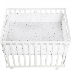Parc bébé 75 x 100 cm blanc et tapis de parc sternenzauber