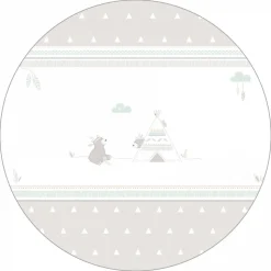 Parc bébé 75 x 100 cm blanc et tapis de parc indibear
