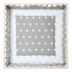 Parc bébé 75 x 100 cm naturel et tapis de parc little stars
