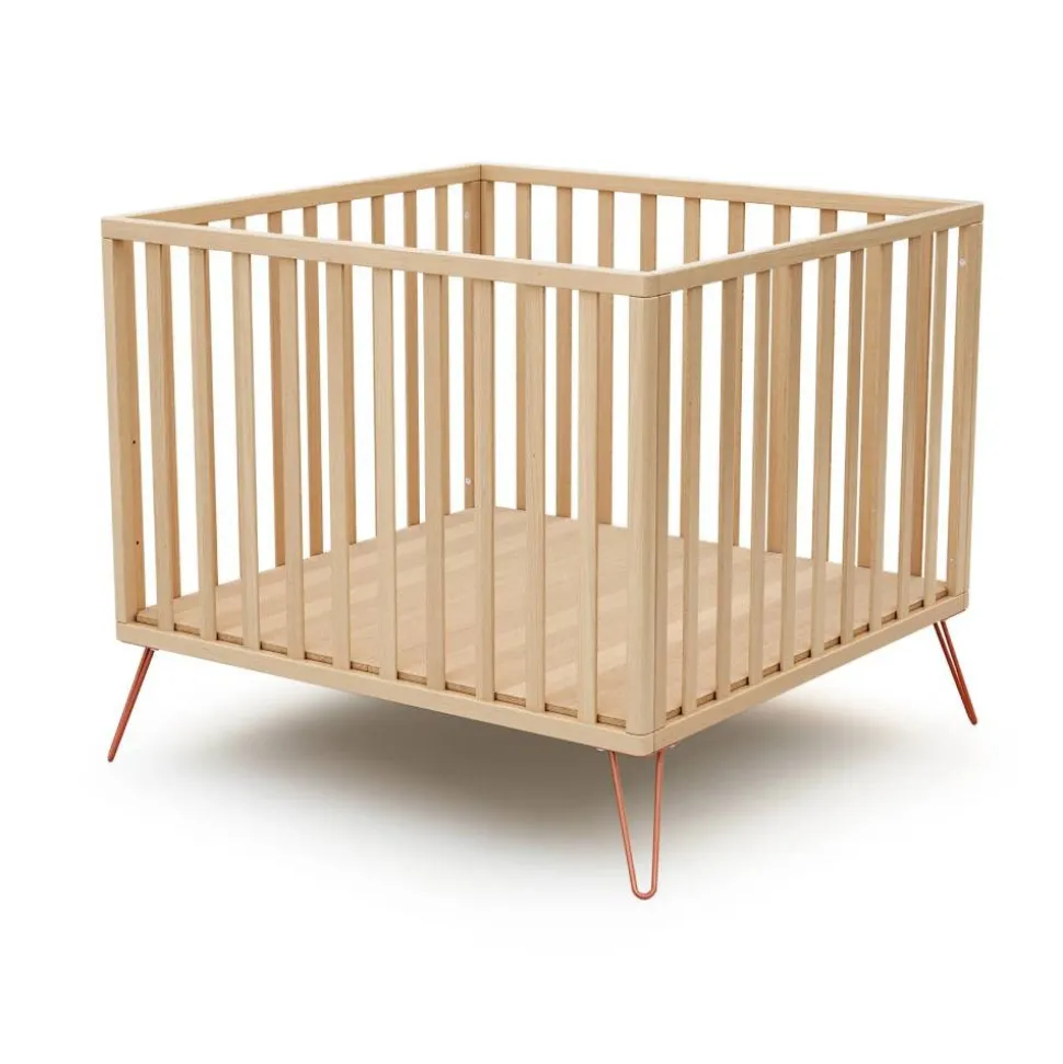 Parc only de jurababy hêtre et terracotta 100 x 100 cm