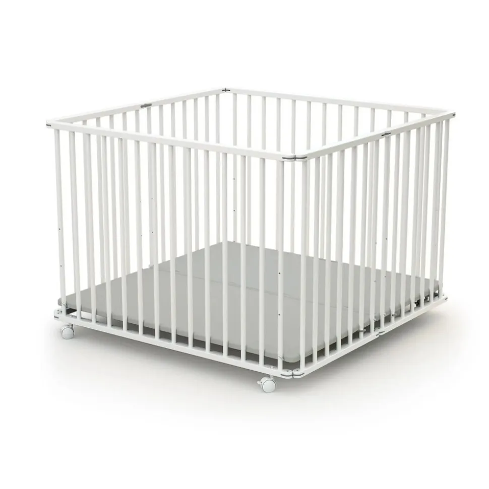 Parc pliant webaby blanc et gris 100x100
