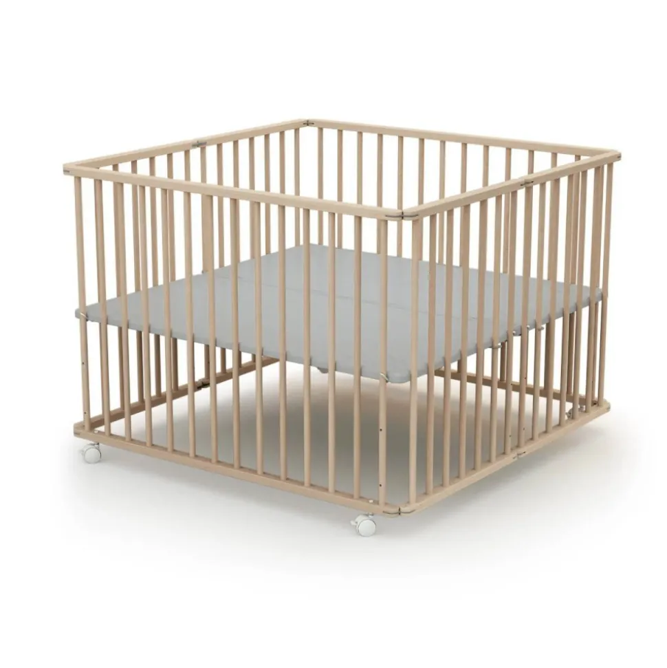 Parc pliant 100x100 hêtre brut