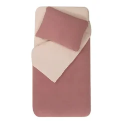 Parure de couette + taie 75x120 / 35x45 cm nude/old pink