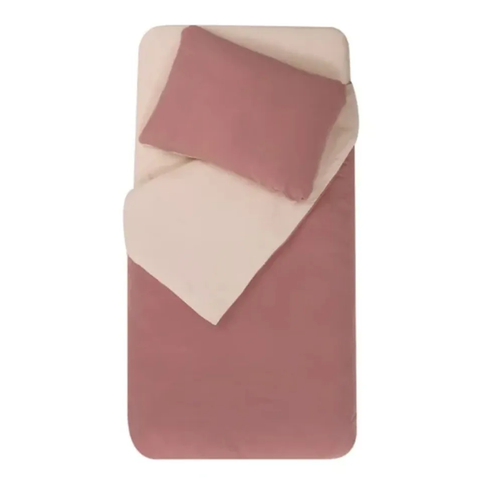Parure de couette + taie 75x120 / 35x45 cm nude/old pink