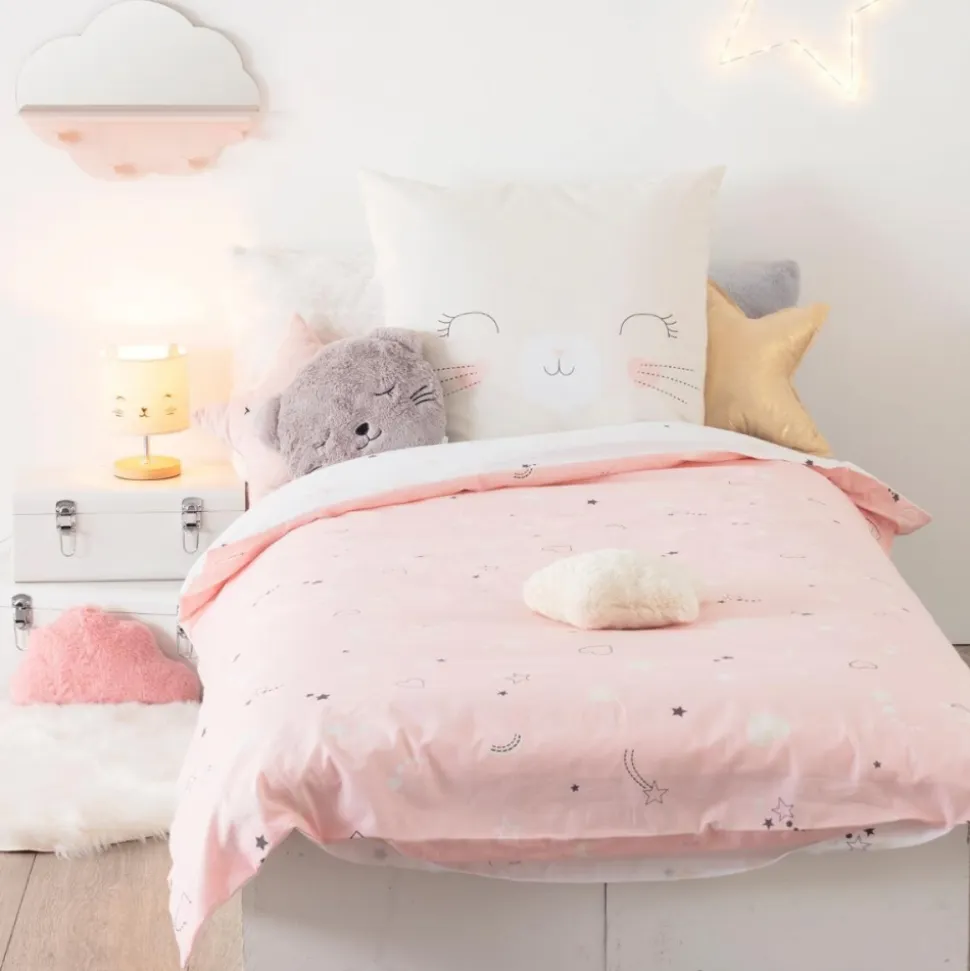 Parure de lit enfant 140x200 cm chat