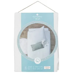 Parure de lit 140 x 200 cm gaze de coton blanc