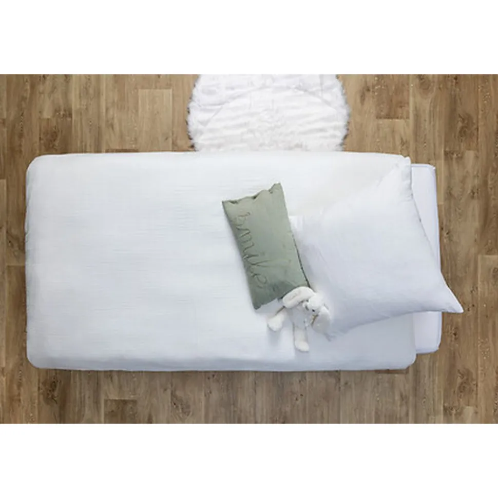 Parure de lit 140 x 200 cm gaze de coton blanc