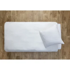 Parure de lit 140 x 200 cm gaze de coton blanc