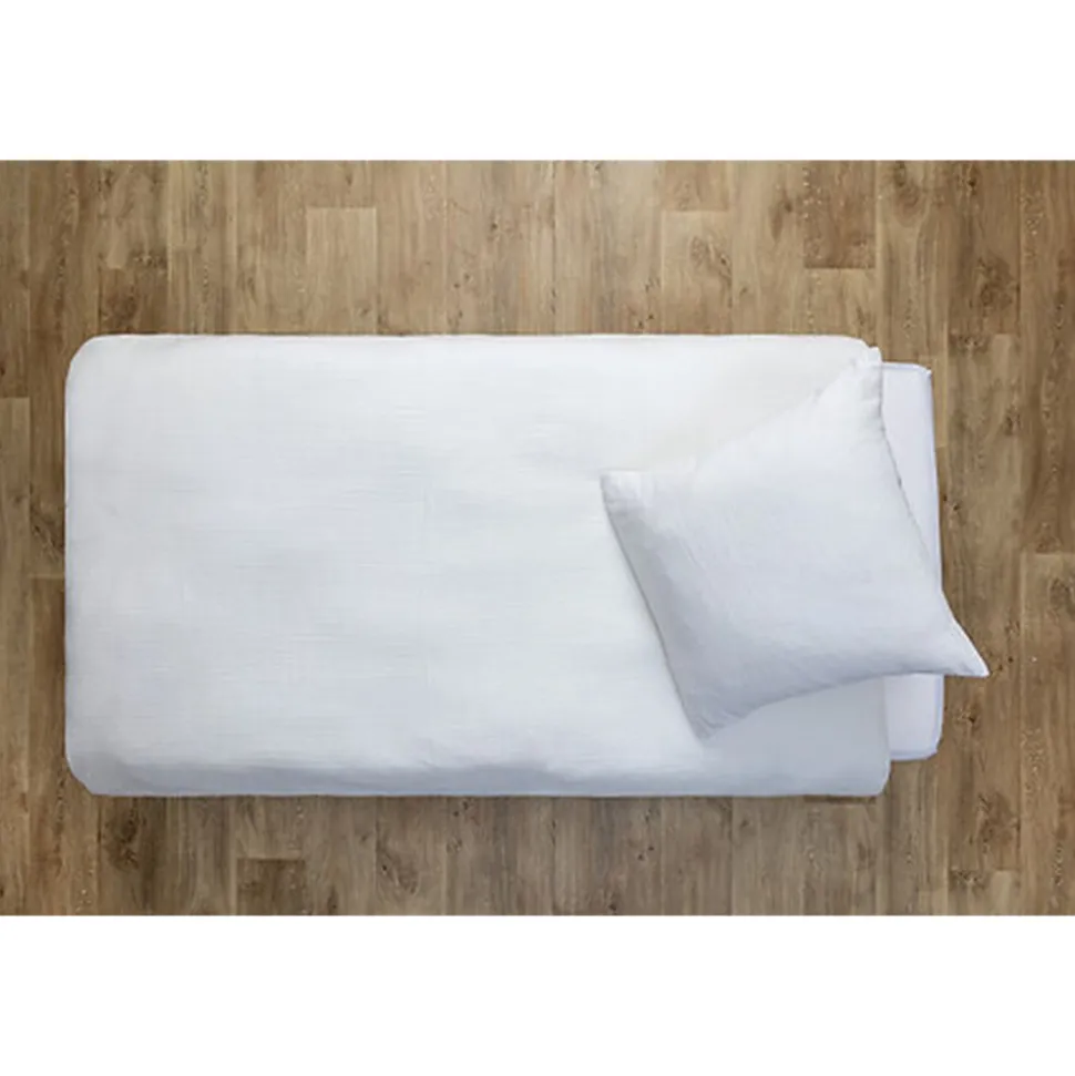 Parure de lit 140 x 200 cm gaze de coton blanc