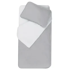 Parure housse de couette + taie d'oreiller 100x140cm / 40x60 cm blanc / souris