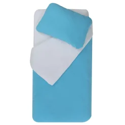Parure housse de couette + taie d'oreiller 100x140cm / 40x60 cm turquoise / light blue