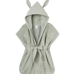 Peignoir éponge 0-2 ans vert de gris