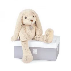 Peluche bébé copain calin lapin beige 40 cm