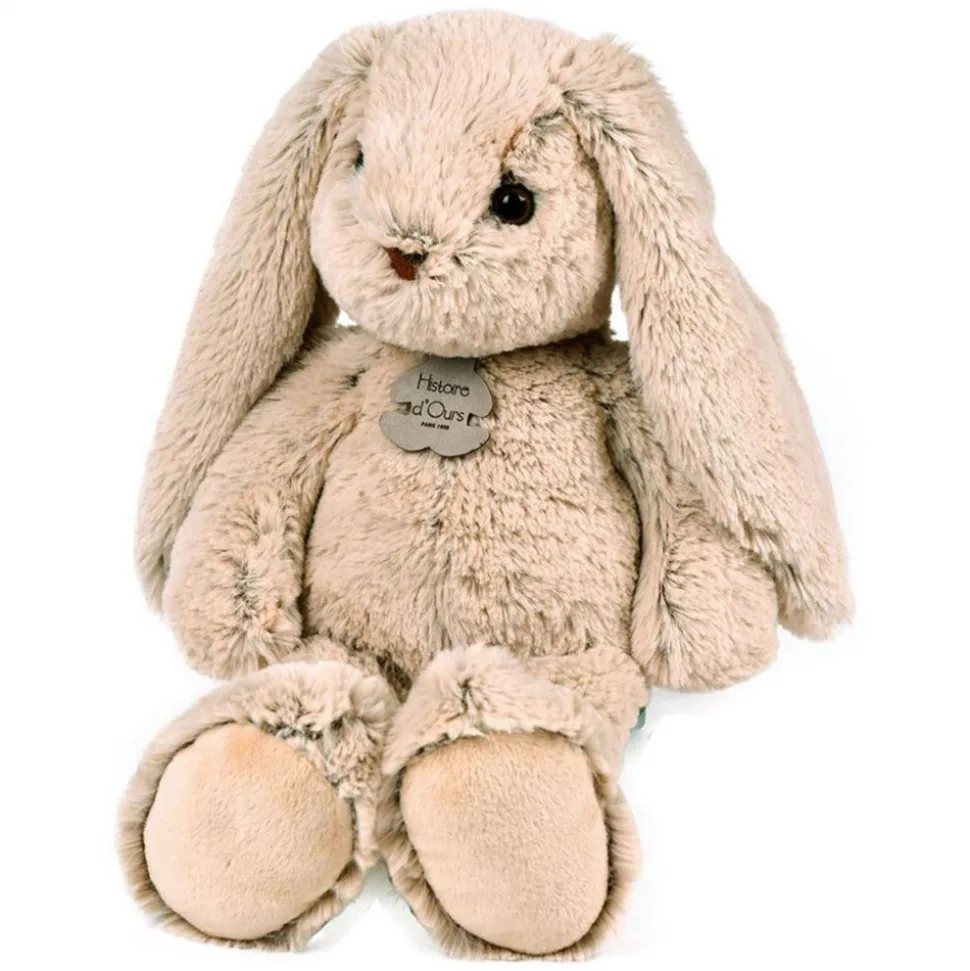 Peluche bébé copain calin lapin beige 40 cm