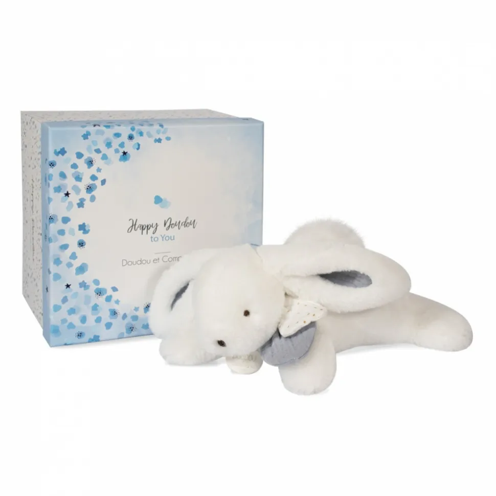 Peluche bébé happy glossy pompon blanc
